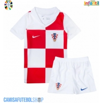 Camisa de time de futebol Croácia Replicas 1º Equipamento Infantil Europeu 2024 Manga Curta (+ Calças curtas)